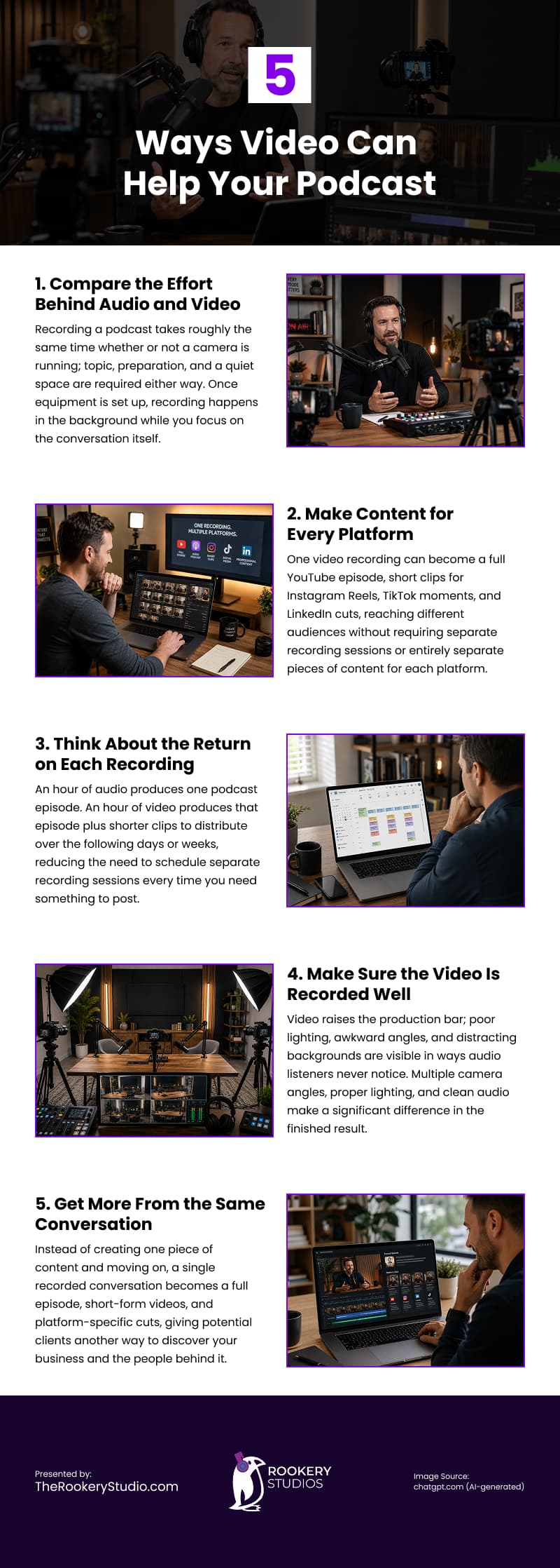 5 Ways Video Can Help Your Podcast Infographic